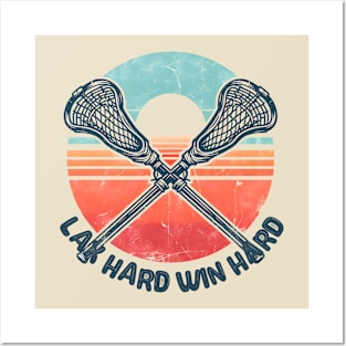 Vintage sunset lacrosse Posters and Art